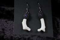 Image 5 of Dead good rib bone and labradorite crystal earrings