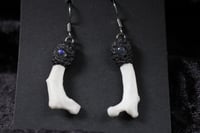 Image 2 of Dead good rib bone and labradorite crystal earrings