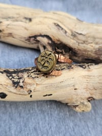 Image 4 of Copper Wire Ring with Flower Bead - UK size S