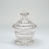 Image 3 of Bonbonnière ou sucrier en cristal vintage avec couvercle 1970s - Pot en cristal