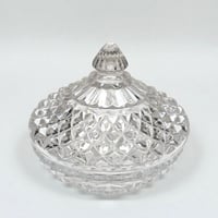 Image 3 of Bonbonnière ou sucrier en cristal d'Arques vintage avec couvercle 1970s - Pot en cristal