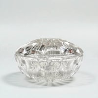Image 1 of Bonbonnière sucrier en cristal taillé vintage avec couvercle 1970s - Boîte en cristal