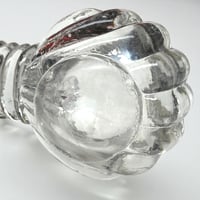 Image 9 of Ancien salière poivrière en verre taillé  Art Déco forme coquilles -  Saleron début XXe