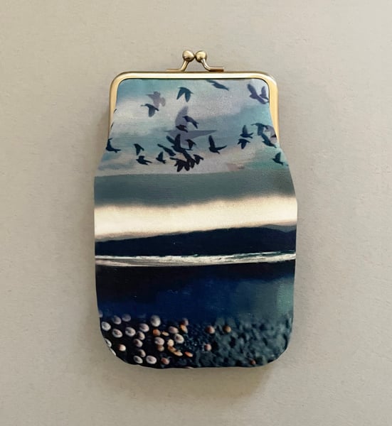 Image of Birds and barnacles, velvet glasses case with kisslock frame
