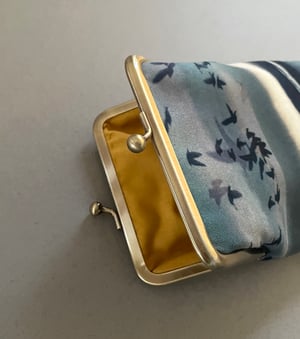 Image of Birds and barnacles, velvet glasses case with kisslock frame