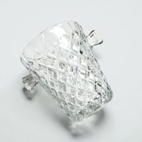 Image 6 of Seau à glaçons en verre moulé pointes de diamant - seau à glace vintage 70