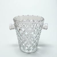 Image 3 of Seau à glaçons en verre moulé pointes de diamant - seau à glace vintage 70