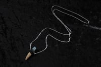 Image 3 of Dead Good raw aquamarine crystal and antler necklace 