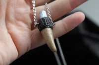 Image 6 of Dead Good raw aquamarine crystal and antler necklace 