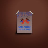 Image 3 of Postkarte - WELCOME LITTLE BABY, Graubeige 