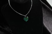 Image 2 of Dead Good Beetle wing tiny heart necklace larger version