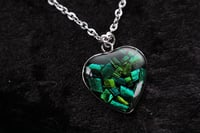 Image 6 of Dead Good Beetle wing tiny heart necklace larger version