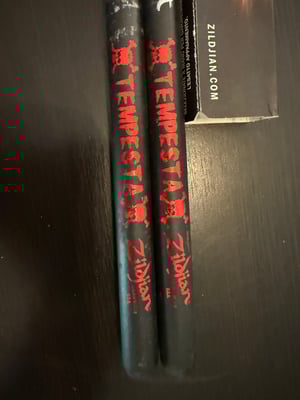 Image of John Tempesta Signature Sticks "Zombie" era Red Logo from 2002