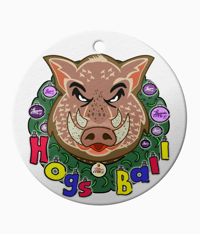 Hogs Ball Ceramic Ornament
