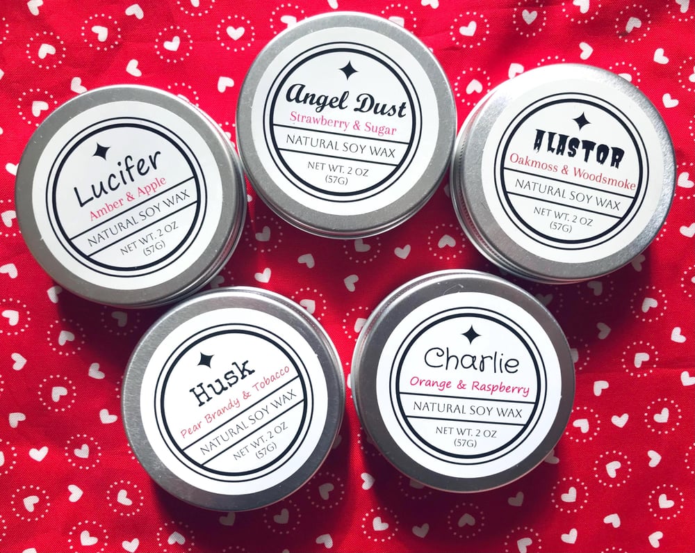 Image of Hazbin 2 Ounce Soy Candle Samples