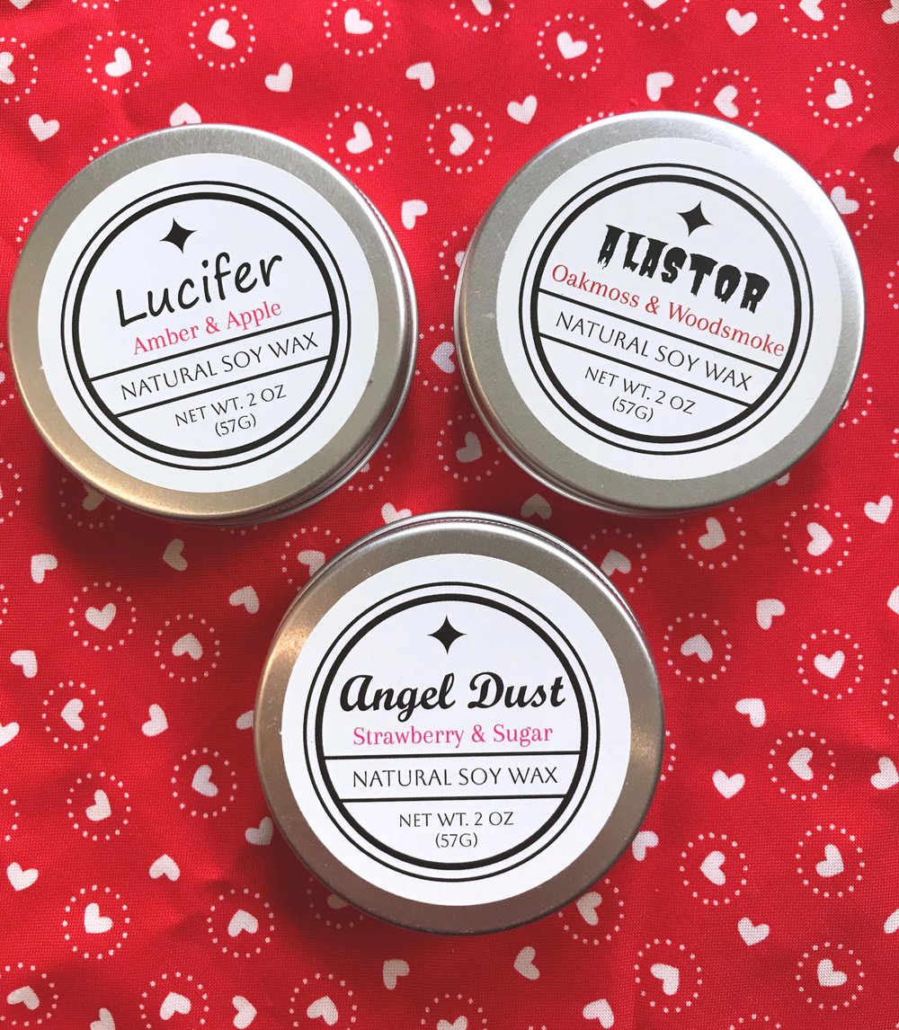 Image of Hazbin 2 Ounce Soy Candle Samples