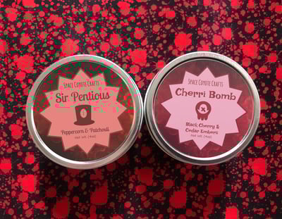 Image of Sir Pentious & Cherri Bomb 4 Ounce Soy Candle Set