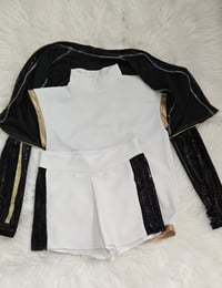 Image 4 of Rumi costume oufit bike shorts crop top and cardigan 