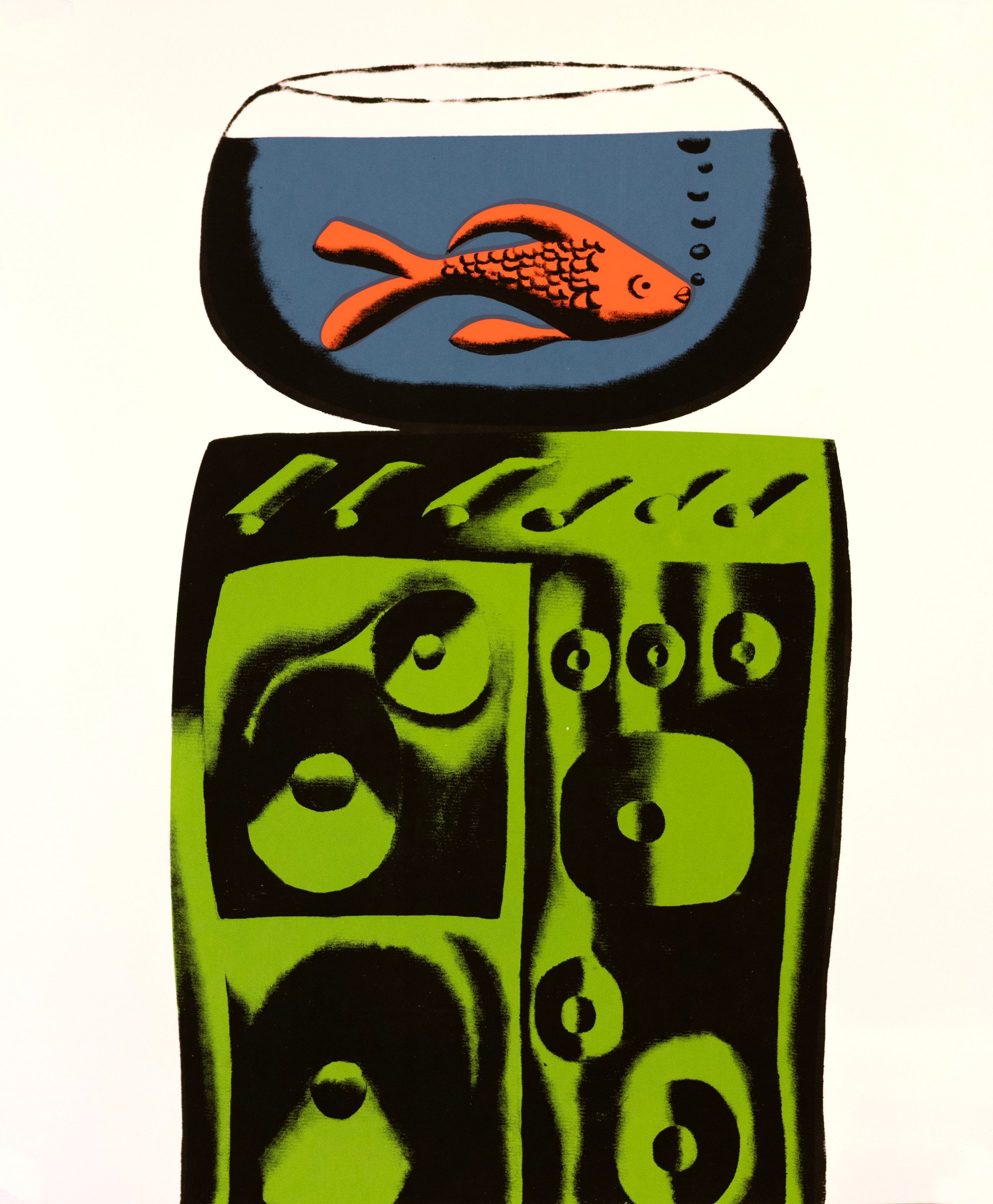 Speaker Fish Screenprint | NICKDAHLEN