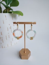 Image 1 of 60s Prism Sea Glass Hoops