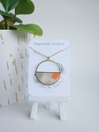 60s Prism Sea Glass Half Circle Pendant 