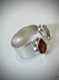 Image 3 of Ring mit grünem Amethyst und Bernstein