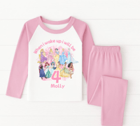 Image 1 of Girls personalised princess pyjamas 