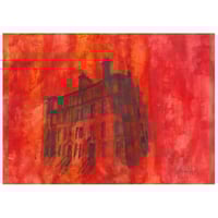 Image 1 of Hyndland Road  Tenements Sketchbook Drawing  - Acrylic Paint and Charcoal on Paper 