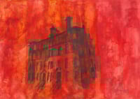 Image 2 of Hyndland Road  Tenements Sketchbook Drawing  - Acrylic Paint and Charcoal on Paper 
