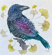 Raven & Ginkgo Leaves