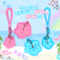 Tropical hibiscus phone strap