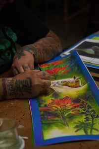 Image 2 of Mare and Colt Lupine with Indian Paint Brush