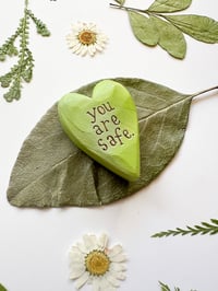 Image 2 of You are Safe - Mini Wood Burned Heart