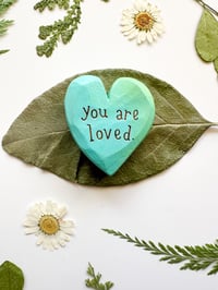 Image 3 of You are Loved - Mini Wood Burned Heart