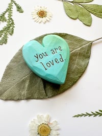 Image 2 of You are Loved - Mini Wood Burned Heart