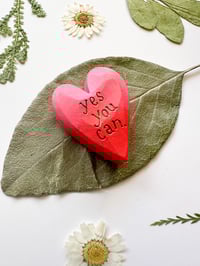 Image 2 of Yes You Can - Mini Wood Burned Heart