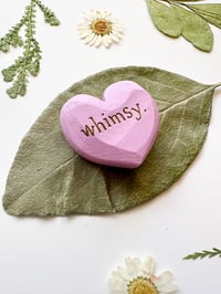 Image 2 of Whimsy - Mini Wood Burned Heart