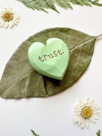 Image 2 of Trust - Mini Wood Burned Heart
