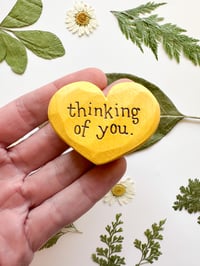 Image 1 of Thinking of You - Mini Wood Burned Heart
