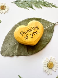 Image 2 of Thinking of You - Mini Wood Burned Heart