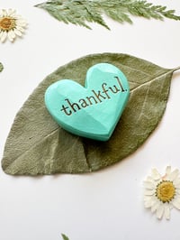 Image 2 of Thankful - Mini Wood Burned Heart