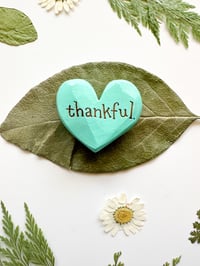 Image 3 of Thankful - Mini Wood Burned Heart