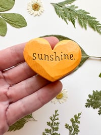 Image 1 of Sunshine - Mini Wood Burned Heart