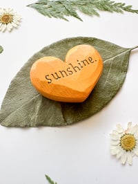 Image 2 of Sunshine - Mini Wood Burned Heart