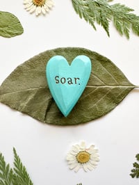 Image 3 of Soar - Mini Wood Burned Heart