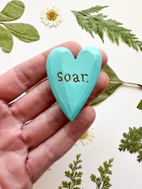 Image 1 of Soar - Mini Wood Burned Heart