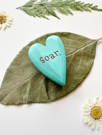 Image 2 of Soar - Mini Wood Burned Heart