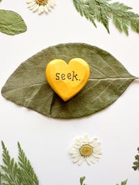 Image 3 of Seek - Mini Wood Burned Heart