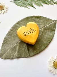 Image 2 of Seek - Mini Wood Burned Heart