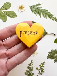 Image 1 of Present - Mini Wood Burned Heart